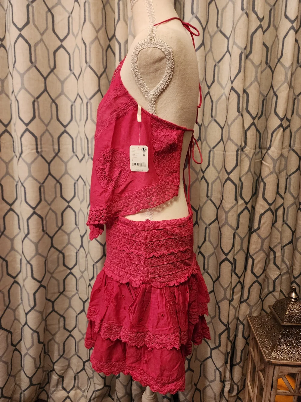 NWT Free People Eleanora Skirt Set Magentiful Pink Large